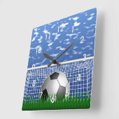 Voetbal in het net vierkante klok (Hoek)