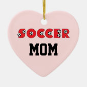 Voetbal in het rood keramisch ornament (Voorkant)