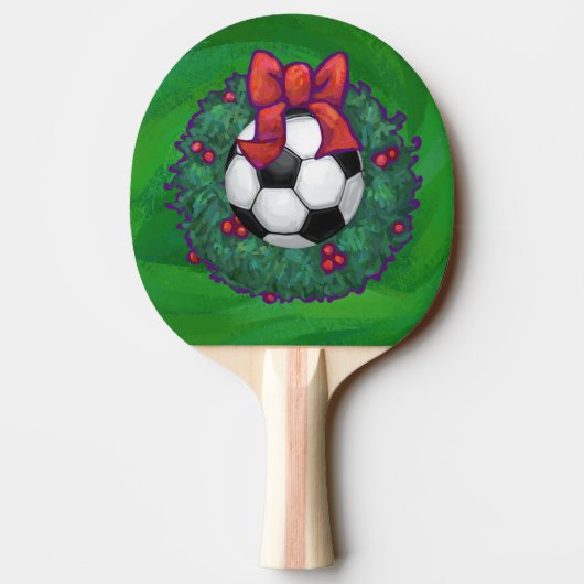 Voetbal in kerstmis tafeltennisbatje (Achterkant)