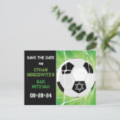 Voetbal in Net Bar Mitzvah Sla de Kaart Datum op (Staand voorkant)
