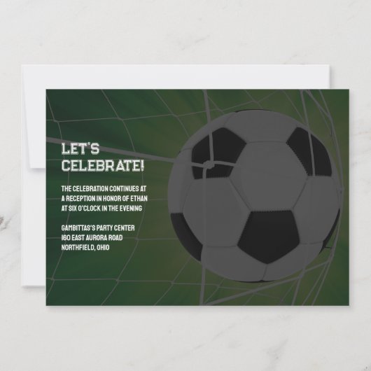 Voetbal in Net Bar Mitzvah Uitnodiging (Achterkant)