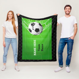 Voetbal in net fleece deken