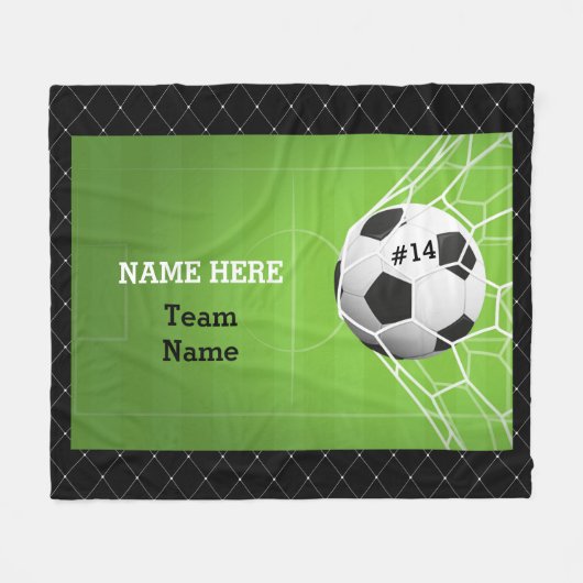 Voetbal in net fleece deken (Voorkant (Horizontaal))