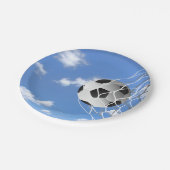 voetbal in netto papieren bordje (Gekanteld)