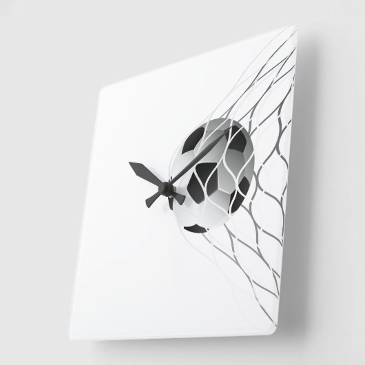 Voetbal in netto vierkante klok (Hoek)