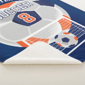 Voetbal in Oranje, wit en blauw Sherpa Blank Deken (3/4)