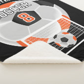 Voetbal in Oranje, wit en zwart Sherpa Blan Deken (3/4)