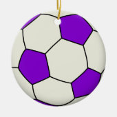 voetbal in Paars Keramisch Ornament (Voorkant)