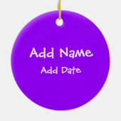 voetbal in Paars Keramisch Ornament (Achterkant)