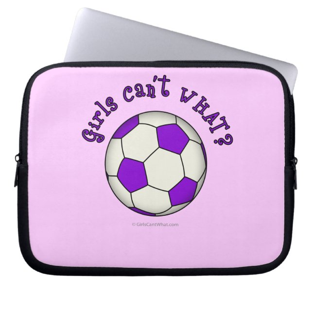 voetbal in Paars Laptop Sleeve (Voorkant)