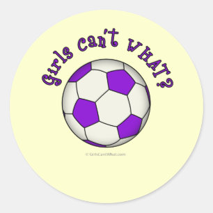 voetbal in Paars Ronde Sticker