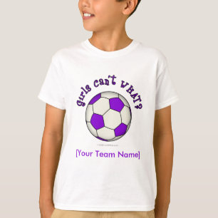 voetbal in Paars T-shirt