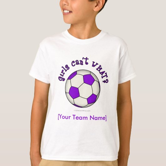 voetbal in Paars T-shirt (Voorkant)