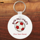 Voetbal in rood sleutelhanger (Voorkant)