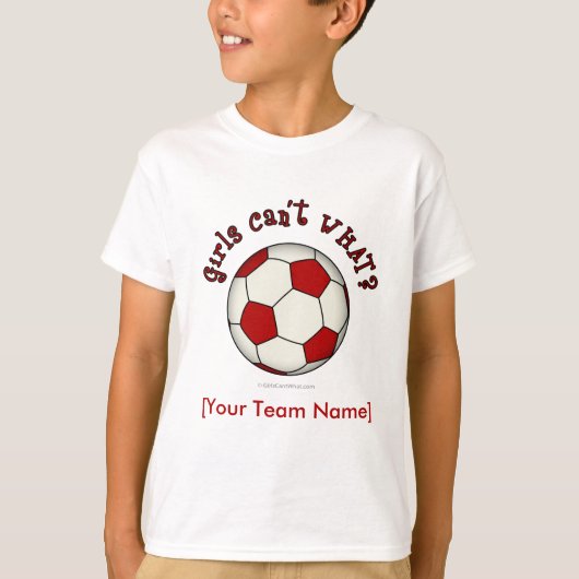 voetbal in rood t-shirt (Voorkant)