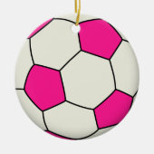 voetbal in roze keramisch ornament (Voorkant)