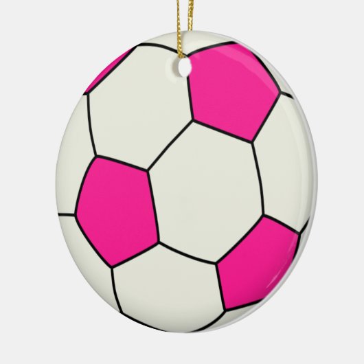 voetbal in roze keramisch ornament (Links)