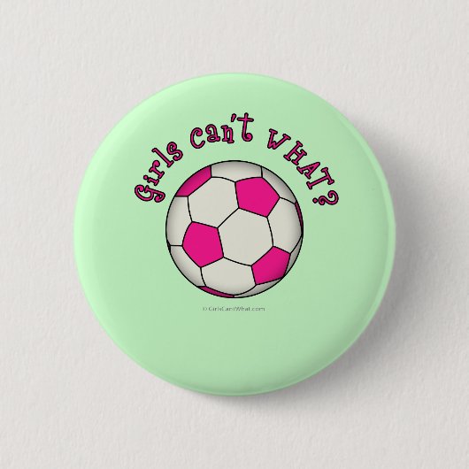 voetbal in roze ronde button 5,7 cm (Voorkant)
