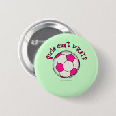 voetbal in roze ronde button 5,7 cm (Voorkant /achterkant)
