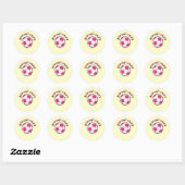 Voetbal in roze ronde sticker (Vel)