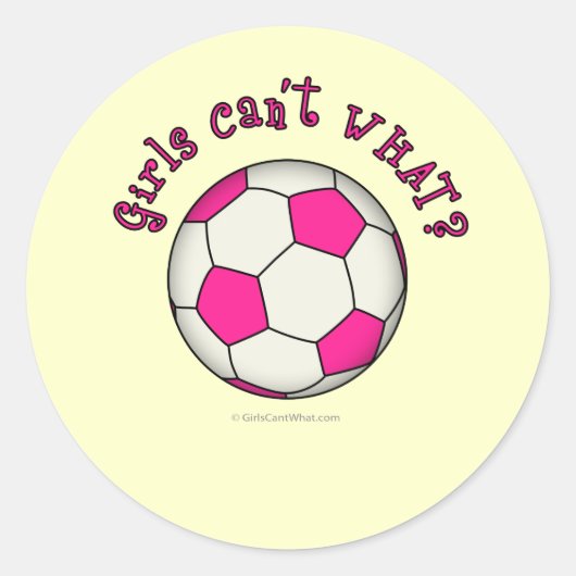 Voetbal in roze ronde sticker (Voorkant)