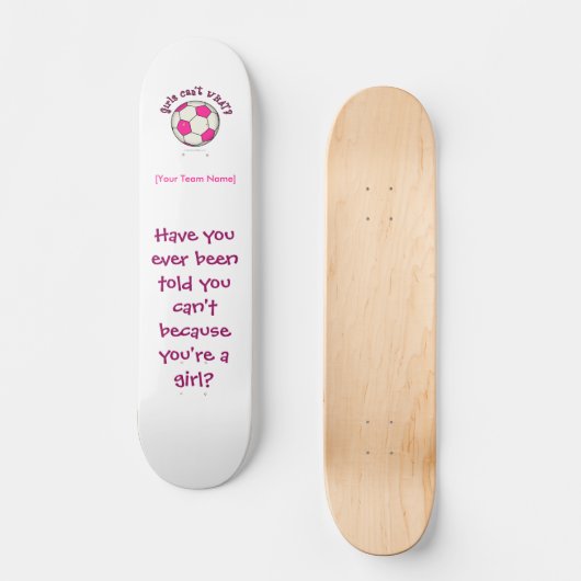 voetbal in roze skateboard (Voorkant)