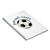 voetbal in zwart notitieboek (Rechterzijde)
