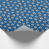 Voetbal inpakpapier - donkerblauw (Hoek)