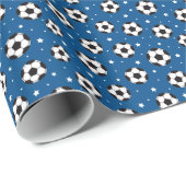 Voetbal inpakpapier - donkerblauw (Rol Hoek)