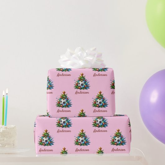 Voetbal Inpakpapier Kerst Aangepaste Naam Cadeau (Feestgeschenken)