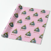 Voetbal Inpakpapier Kerst Aangepaste Naam Cadeau (Uitgerold)