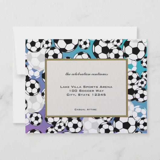 Voetbal Invitational Bar Mitswa Kaart (Achterkant)