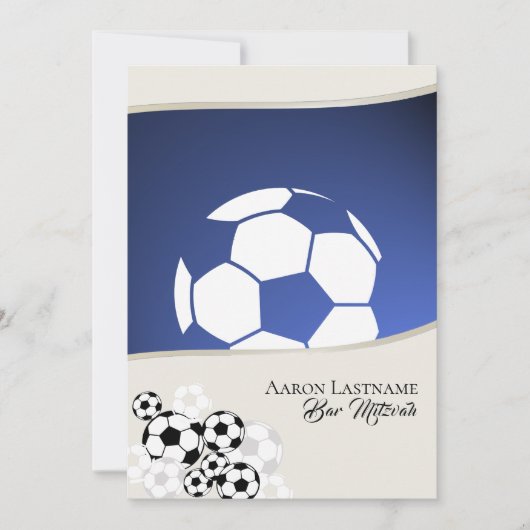 Voetbal Invitational Bar Mitswa Kaart (Voorkant)