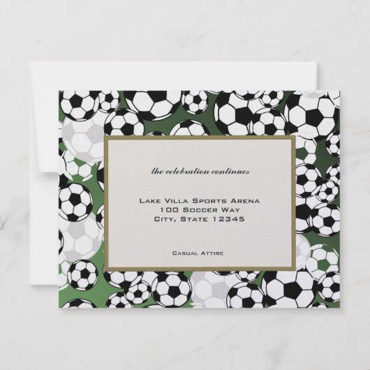 Voetbal Invitational Bar Mitswa Kaart (Achterkant)