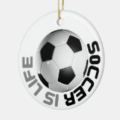Voetbal is leven keramisch ornament (Links)