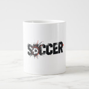 Voetbal Is Leven – Moderne Voetbaltypografie Ontwe Grote Koffiekop