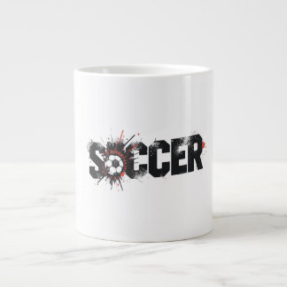 Voetbal Is Leven – Moderne Voetbaltypografie Ontwe Grote Koffiekop