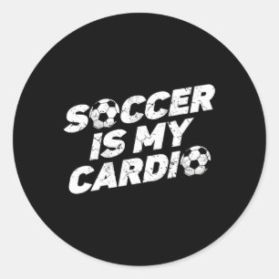Voetbal is mijn cardio Football speler sportvoetba Ronde Sticker