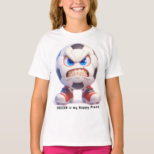 Voetbal is mijn Happy Place Afbeelding T-shirt (Voorkant)