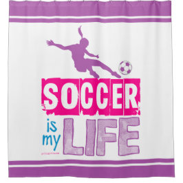 Voetbal is mijn leven douchegordijn