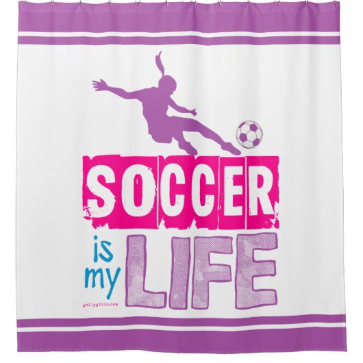 Voetbal is mijn leven douchegordijn (Voorkant)