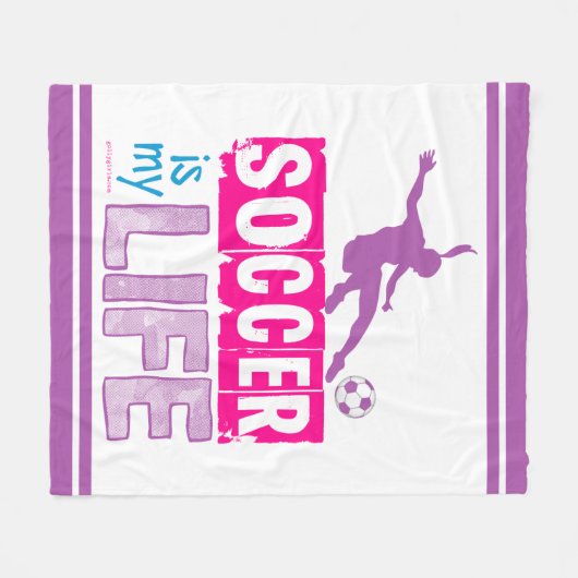 Voetbal is mijn leven fleece deken (Voorkant (Horizontaal))
