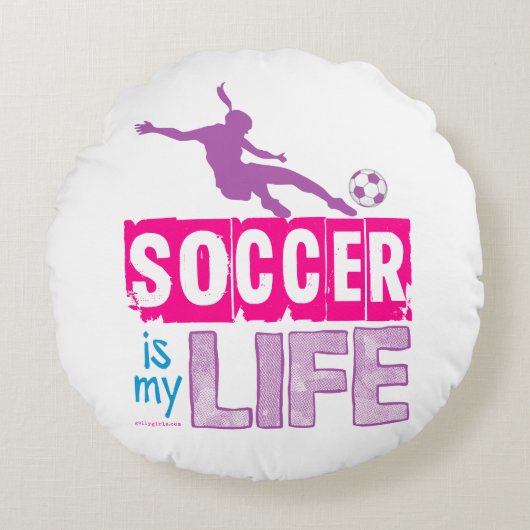 Voetbal is mijn leven rond kussen (Voorkant)