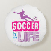 Voetbal is mijn leven rond kussen (Achterkant)