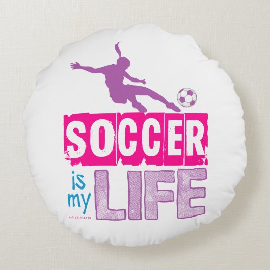 Voetbal is mijn leven rond kussen (Achterkant)