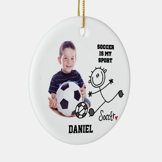 Voetbal is mijn Sport Photo Ornament (Rechts)