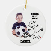 Voetbal is mijn Sport Photo Ornament (Voorkant)