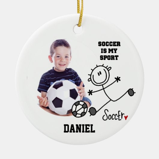 Voetbal is mijn Sport Photo Ornament (Voorkant)