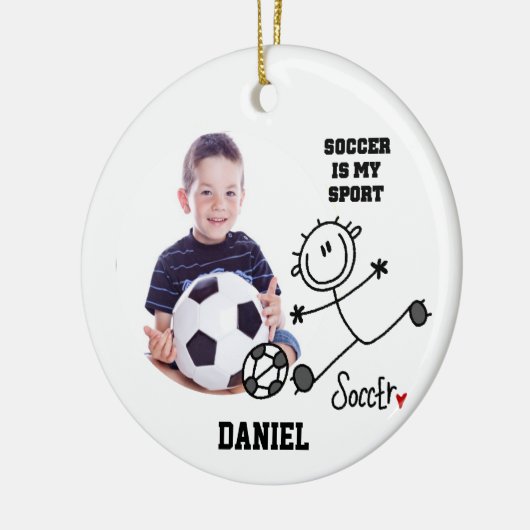 Voetbal is mijn Sport Photo Ornament (Links)