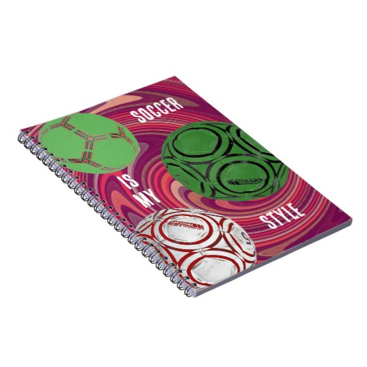 Voetbal is mijn stijl kleurrijke dagboek spiraal notitieboek (Rechterzijde)